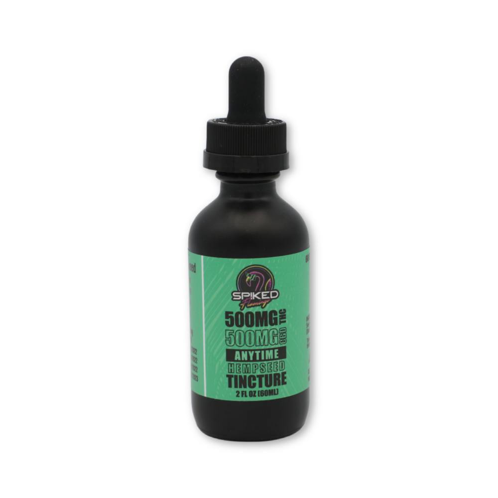 Photograph of product: Spiked Flamingo - Tincture 1:1 - Anytime Hempseed (H) TH-oui/CBD)