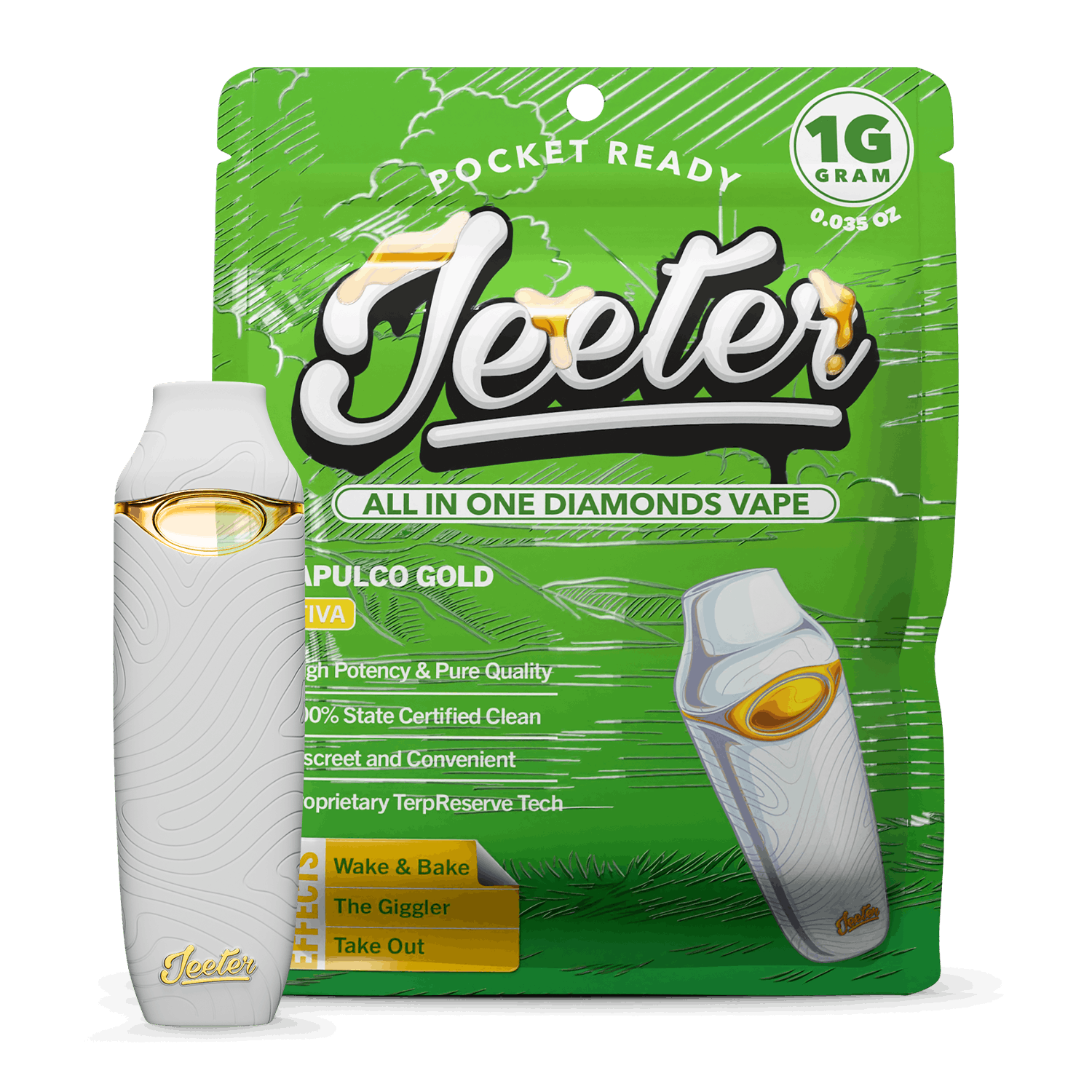 Photograph of product: ACAPULCO GOLD - LIQUID DIAMOND ALL-IN-ONE - 1G - Oui'd - JEETER