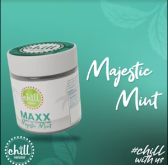 Photograph of product: Chill Topicals Thc : Cbd   Maxx Body Rub   Majestic Mint