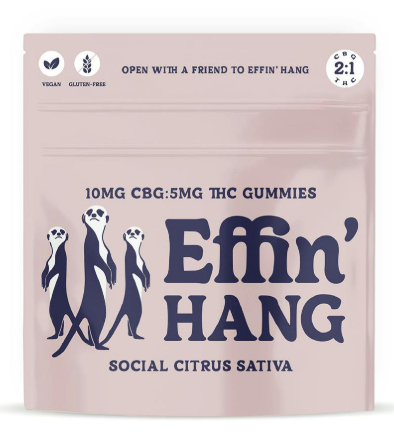 Photograph of product: Hang Social Citrus 2:1 CBG:TH-oui Gummies ( H ) 100mg