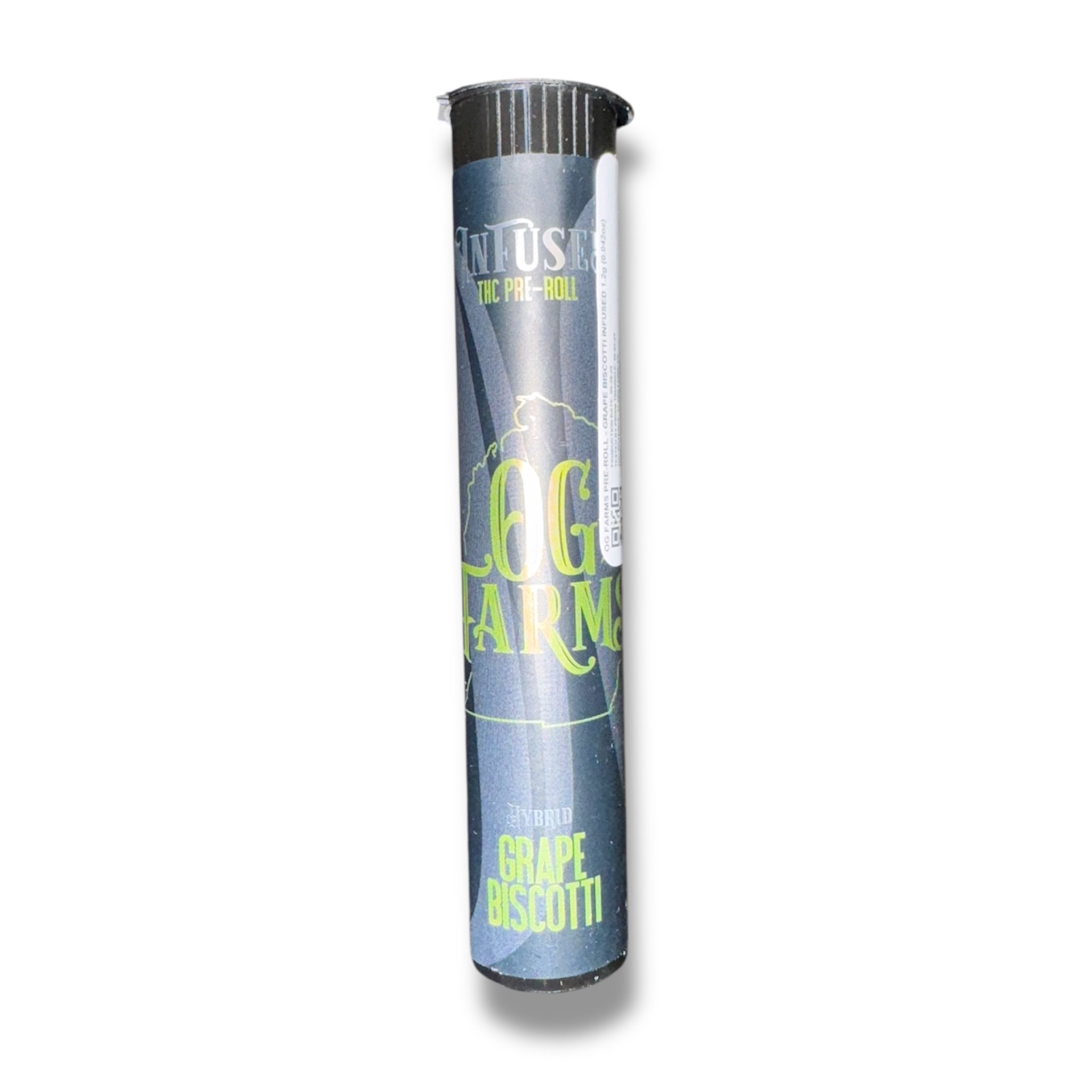 Photograph of product: OG Farms Pre-Roll - Grape Biscotti Infused