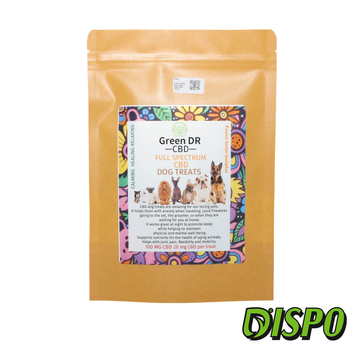 Photograph of product: Green DR CBD - Full Spectrum CBD Dog Treats 100mg | Beef