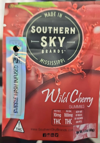 Photograph of product: Southern Sky | 100mg | Cherry Bubble-au chocolat Gummy