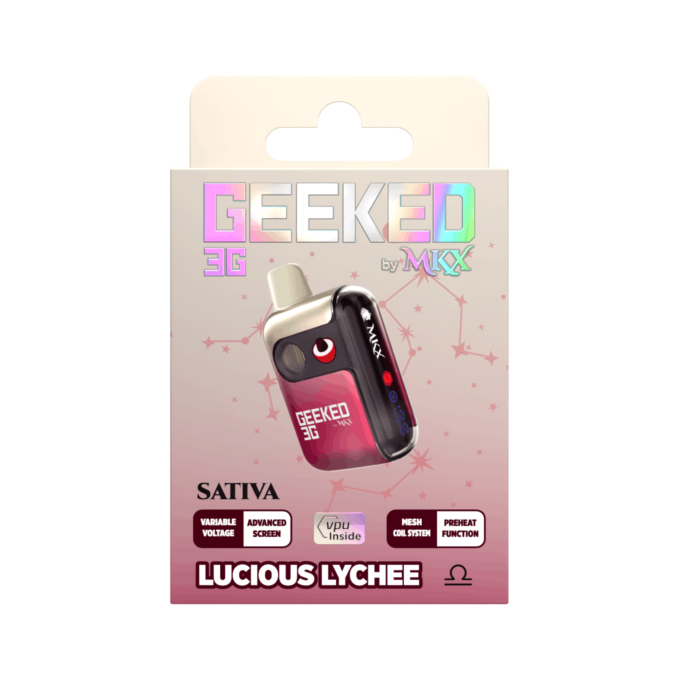 Photograph of product: GEEKED: Lychee 3G Vape Disposable