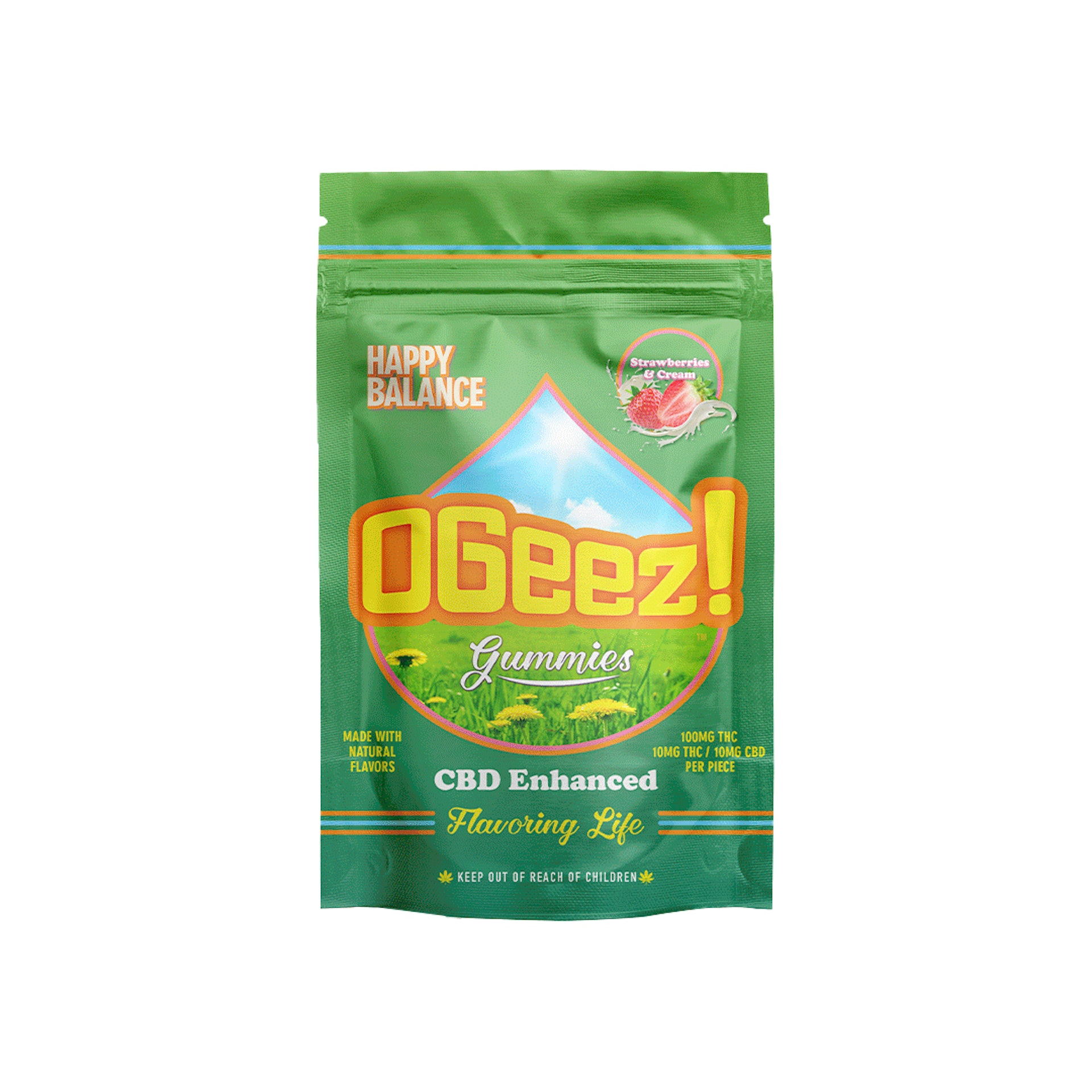 Photograph of product: 100mg Strawberries and Cream [1:1 TH-oui:CBD] Gummies 10pk