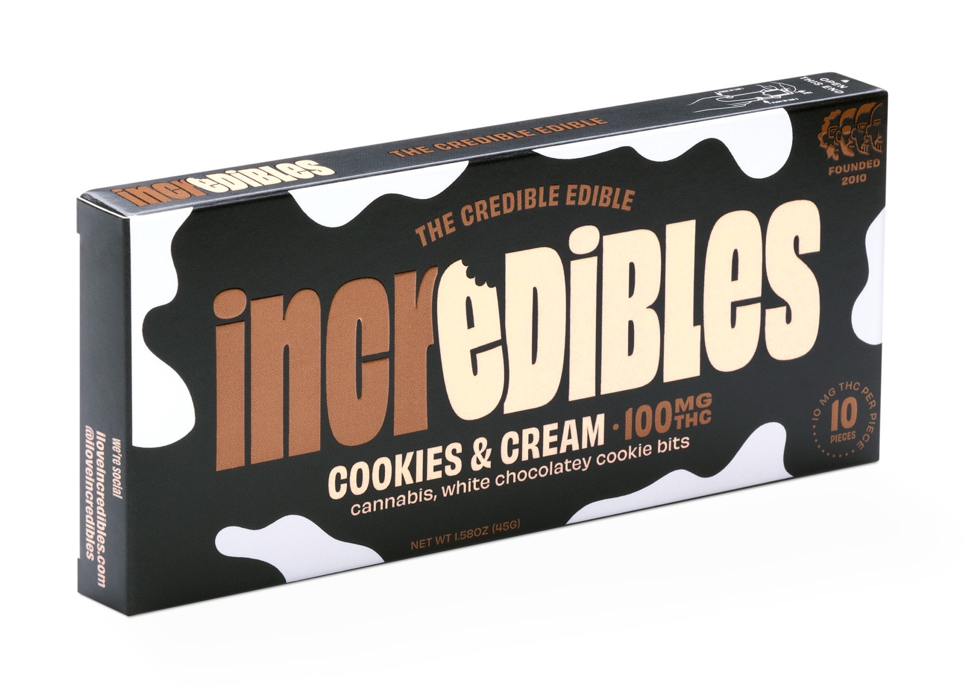 Photograph of product: Cookies & Cream Bar | Chocolate | 100mg