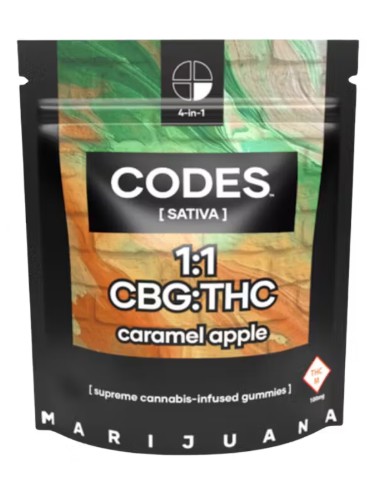 Photograph of product: CODES - 1:1 TH-oui:CBG CARAMEL APPLE 5PK 100MG Oui'd