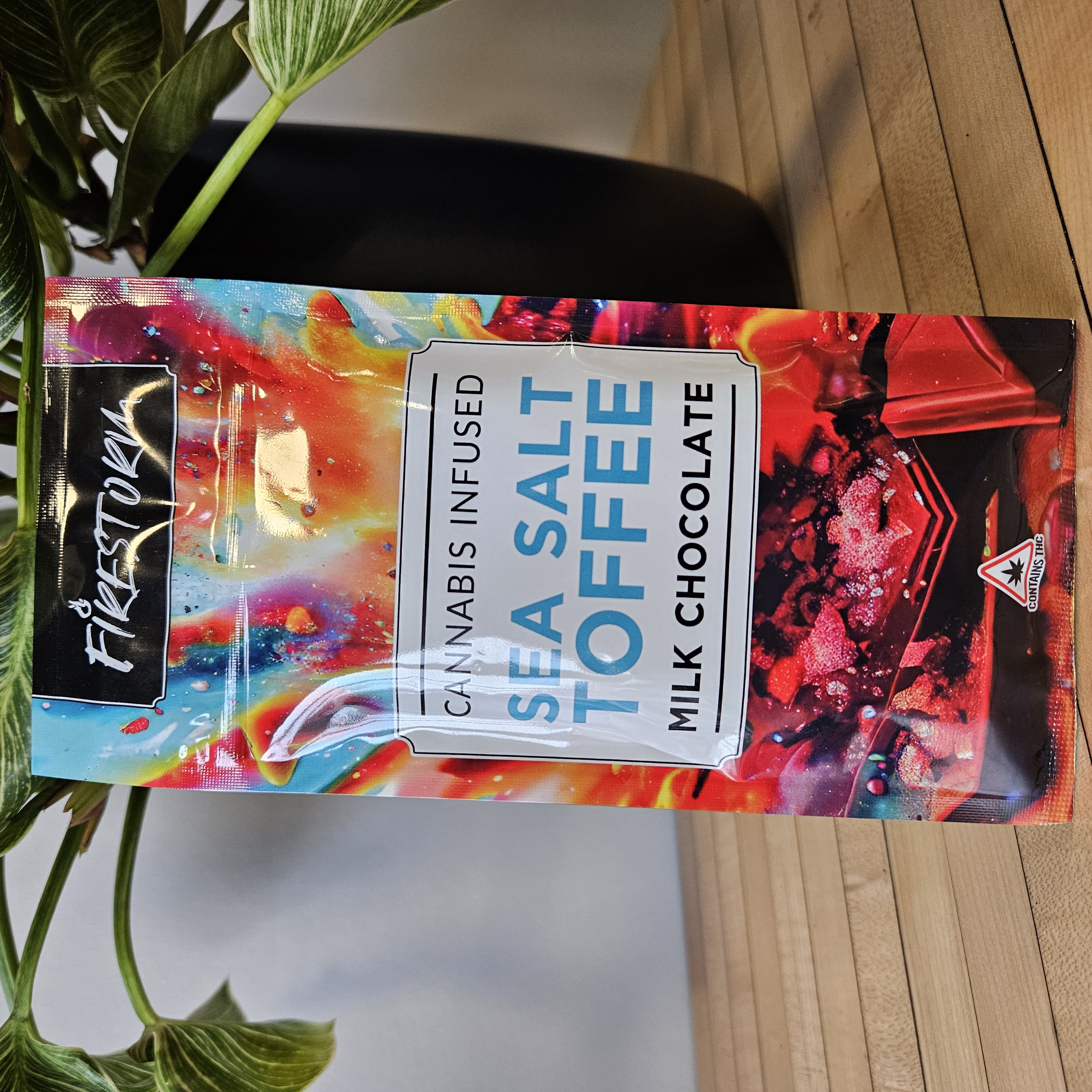Photograph of product: Firestorm // Sea Salt Toffee Chocolate Bar