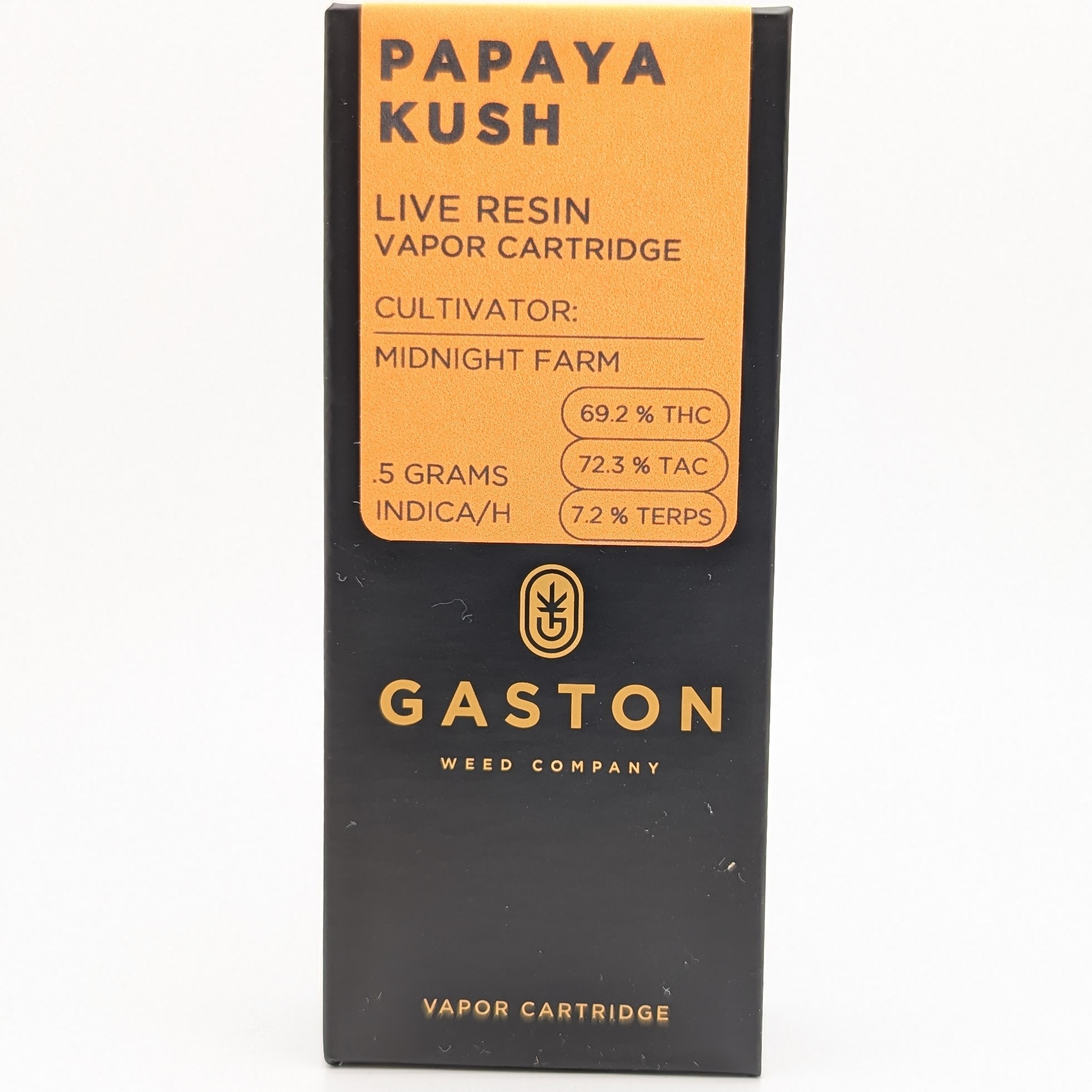 Photograph of product: Papaya Kush Live Resin .5g Cart