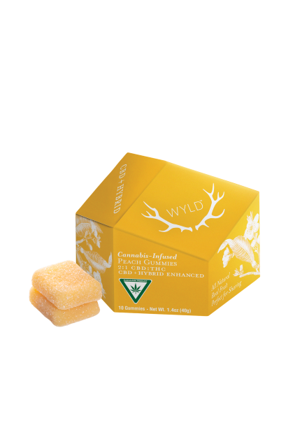 Photograph of product: Wyld Peach 2:1 CBD + Hybrid 100mg