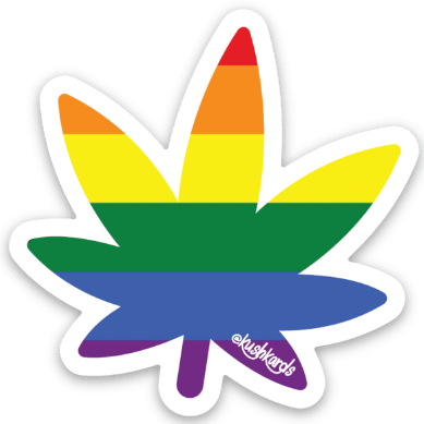 Photograph of product: KushKards - Rainbow Leaf Sticker