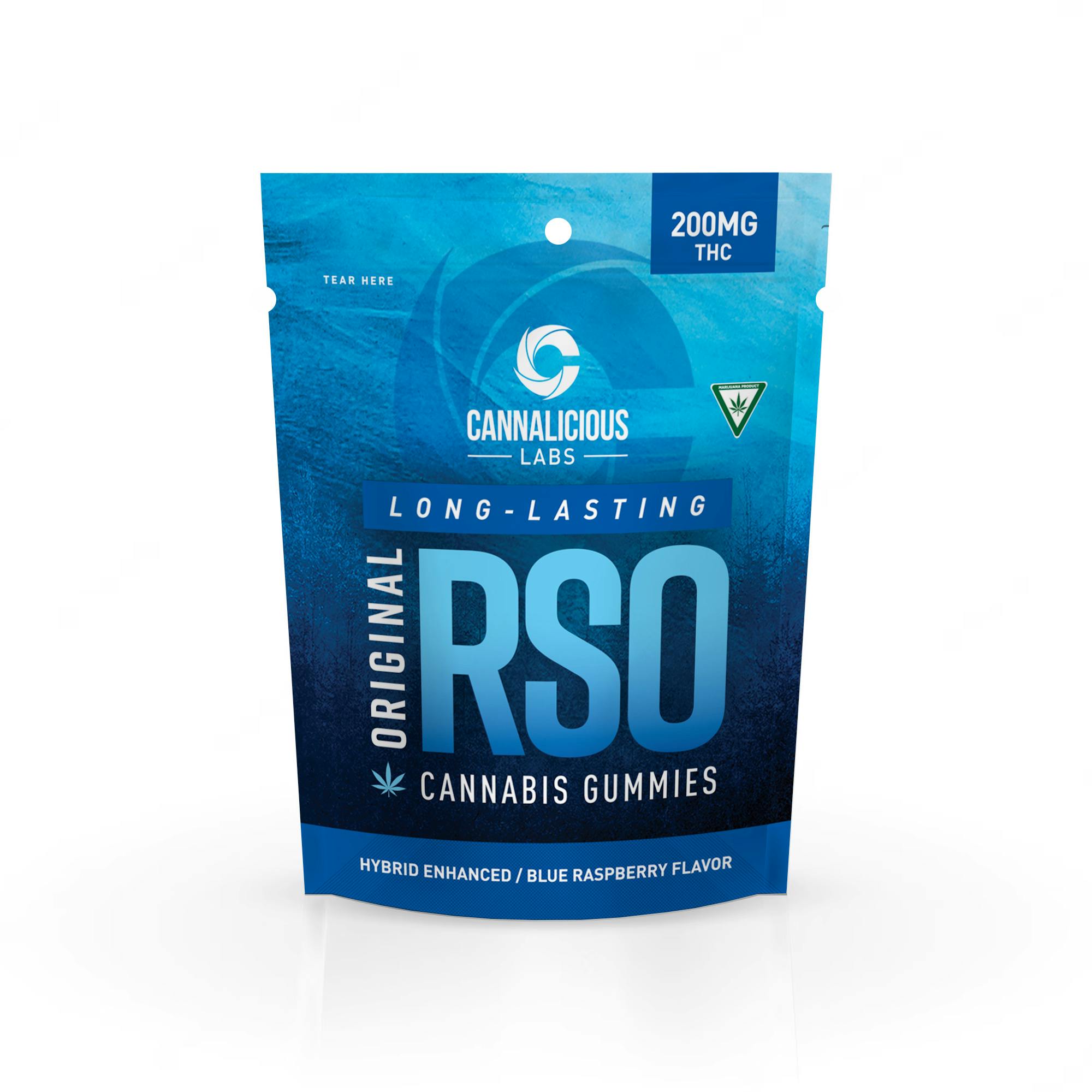Photograph of product: Cannalicious - 200mg RSO Gummies - Blue Raspberry