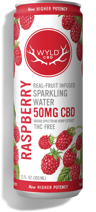 Photograph of product: Raspberry  - Wyld - 50mg CBD Sparkling Water