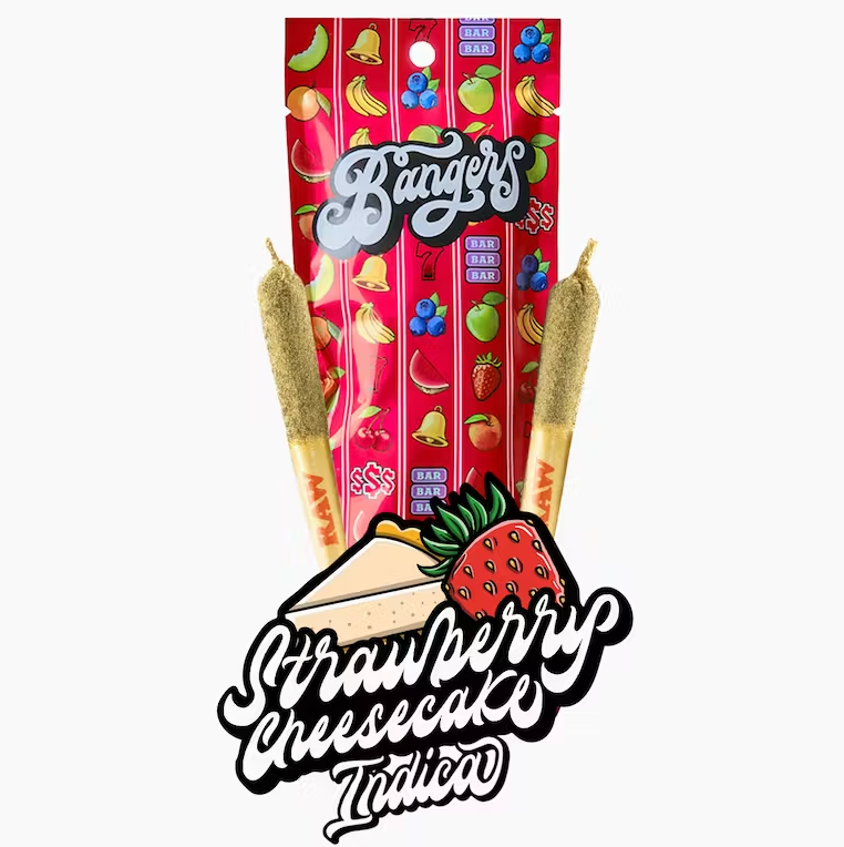 Photograph of product: Bangers Strawberry Cheesecake 2 pack infused prerolls (I) 1.2g