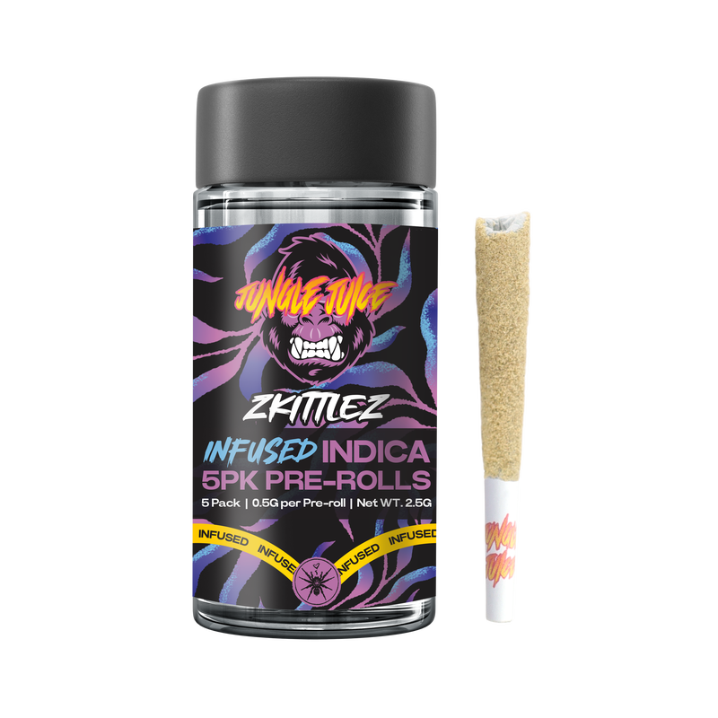 Photograph of product: Jungle Juice - 5pk .5g Tarantula Infused Prerolls - (2.5g) - Oui'd - **ZKITTLEZ** (2/$25)