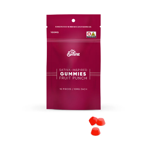 Photograph of product: &Shine - Fruit Punch - Edibles - 10pk/100mg