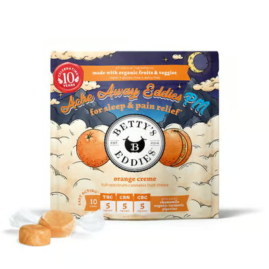 Photograph of product: Chews | Ache Away Eddies PM | Orange Creme | 10pk