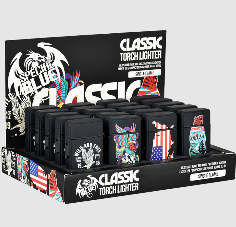 Photograph of product: Lighter - Wild and Free - Classic Rubber Flip-Top Torch - 2.6"