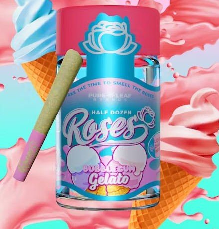 Photograph of product: PR | BubbleGum Gelato | 3.6g | 0.6g x 6 Pack | Infused | Roses