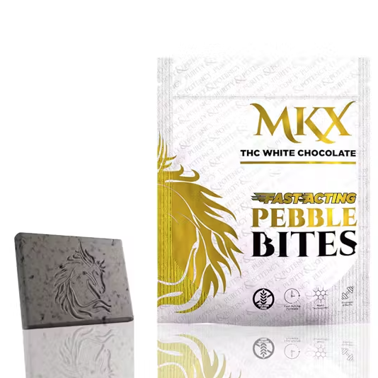 Photograph of product: MKX 200mg Chocolate Bites - White Chocolate Fruity Pebbles
