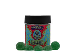 Photograph of product: 100mg Sour Blue Raspberry Gummies | Pinnacle Valley