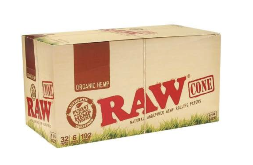 Photograph of product: RAW Organic Hemp 1 1/4 Cones (6pk)