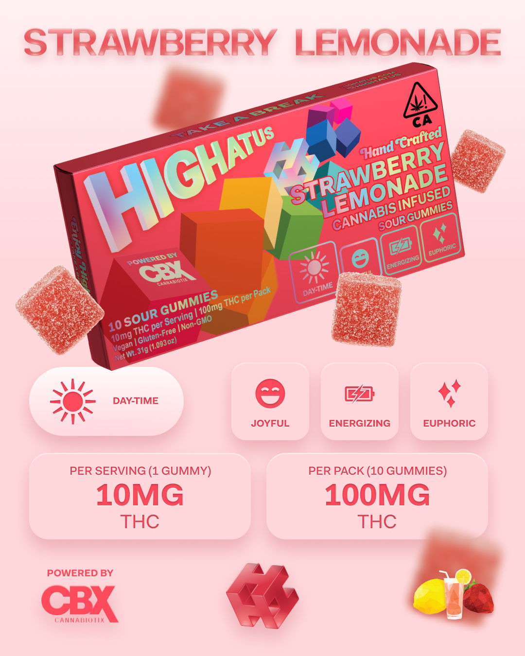 Photograph of product: STRAWBERRY LEMONADE 100MG - HIGHATUS