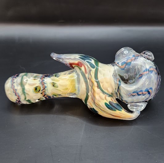 Photograph of product: Glass - Interesting 3 hole hammer pipe