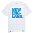 Photograph of product: NE Text Tee | White/Cookies Blue | Small