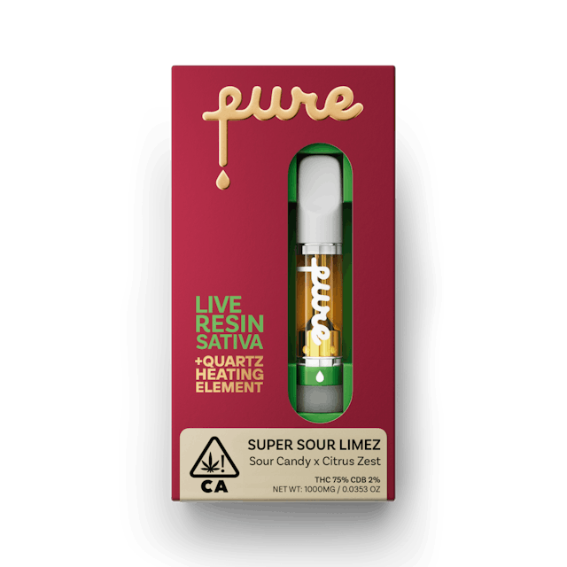 Photograph of product: Super Sour Limez 1g Live Resin Quartz Cart - 