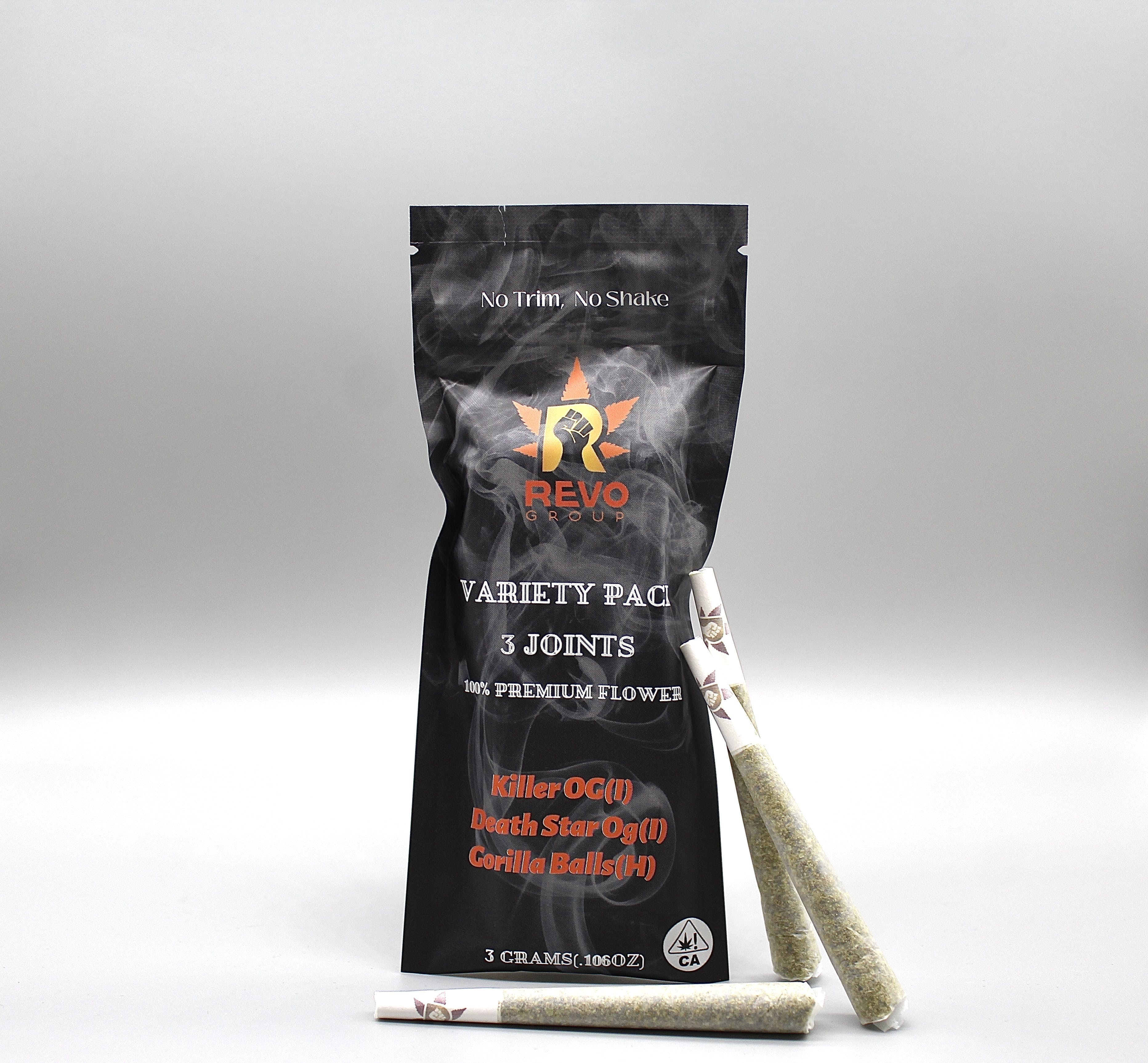 Photograph of product: Revo Group - Variety Pack: Killer OG, Death Star OG, Gorilla Balls - 3 items