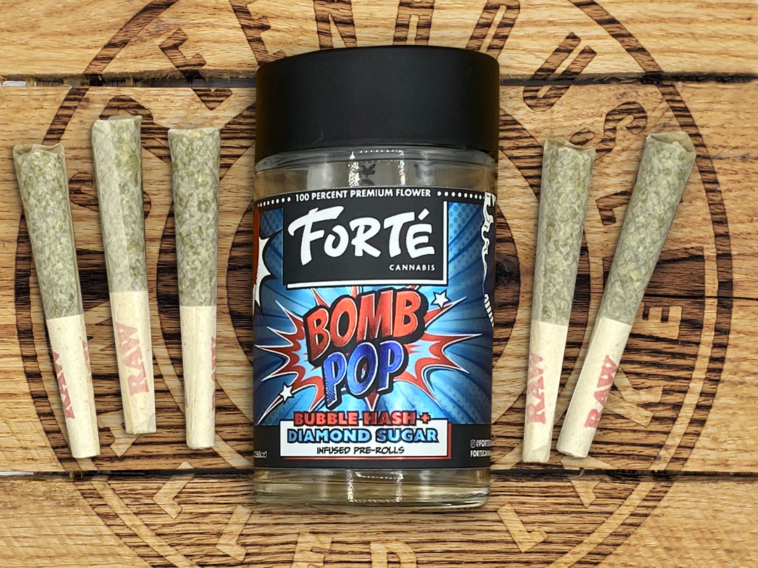 Photograph of product: Forte | Bomb Pop | 0.5g Diamond Infused Pre Roll 5 PK