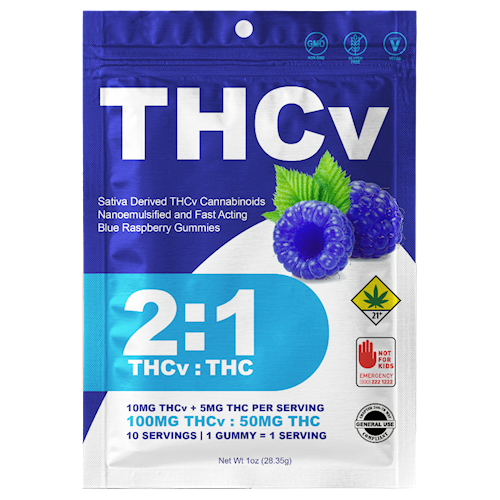 Photograph of product: Blue Raspberry 2:1 TH-ouiV Gummies 10-pack | 150mg (DOH)