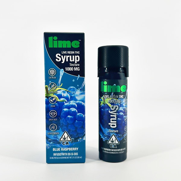 Photograph of product: 1000mg Blue Raspberry (Oui'd) Live Resin Syrup $39