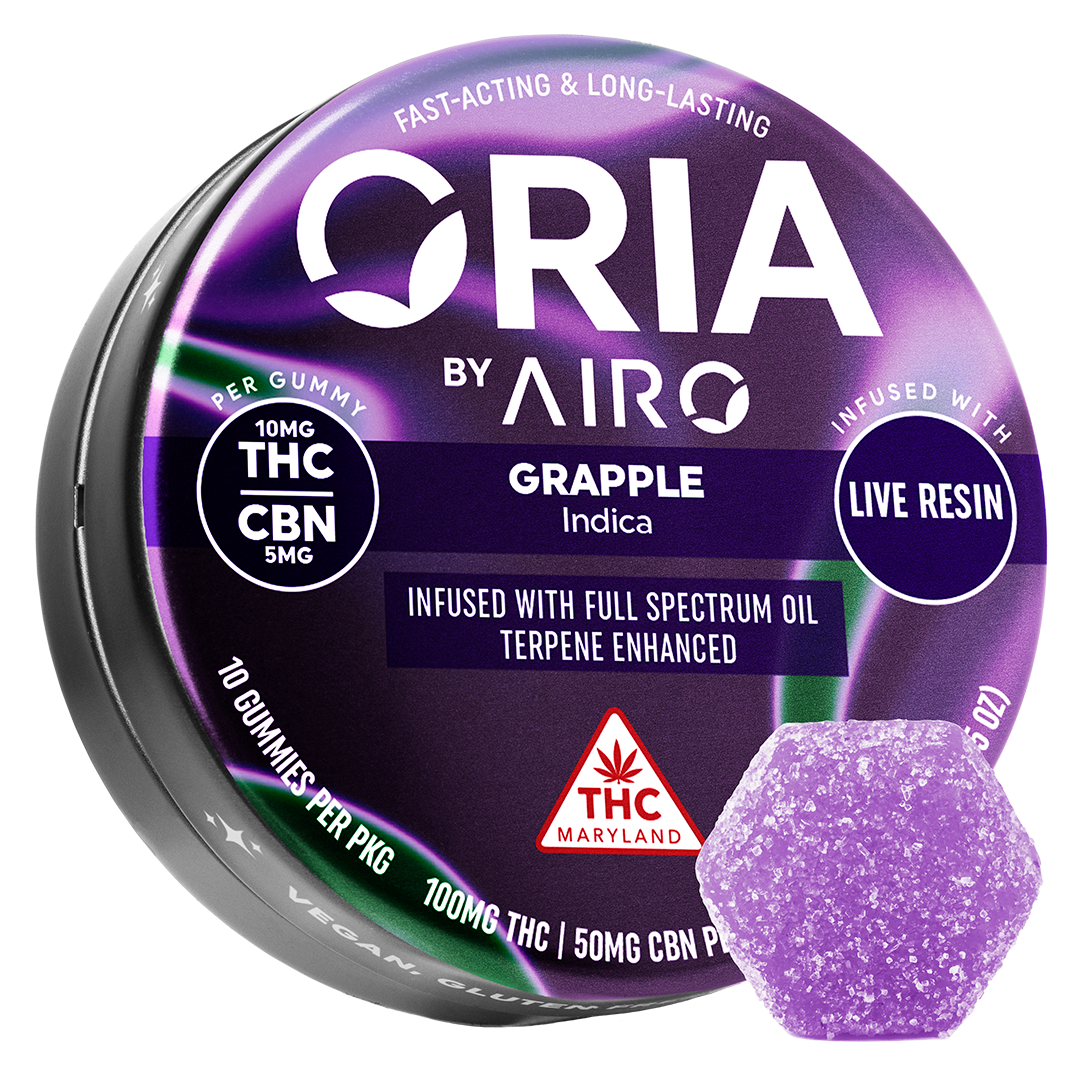 Photograph of product: Grapple 2:1 Oui'd LR 10mg (10ct) - ORIA Gummies