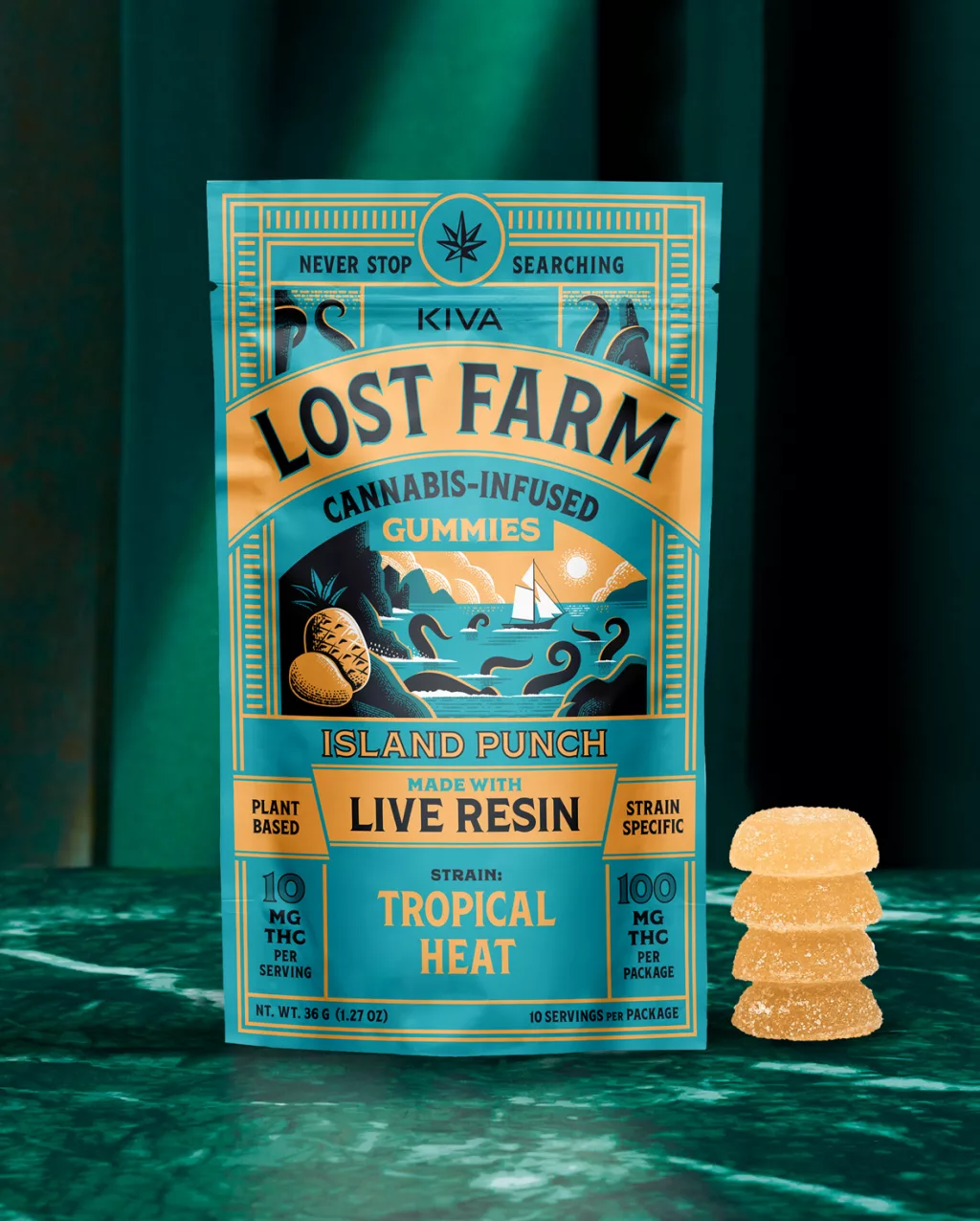 Photograph of product: Kiva - Lost Farm - Gummies - Island Punch (Tropical Heat) (100mg)