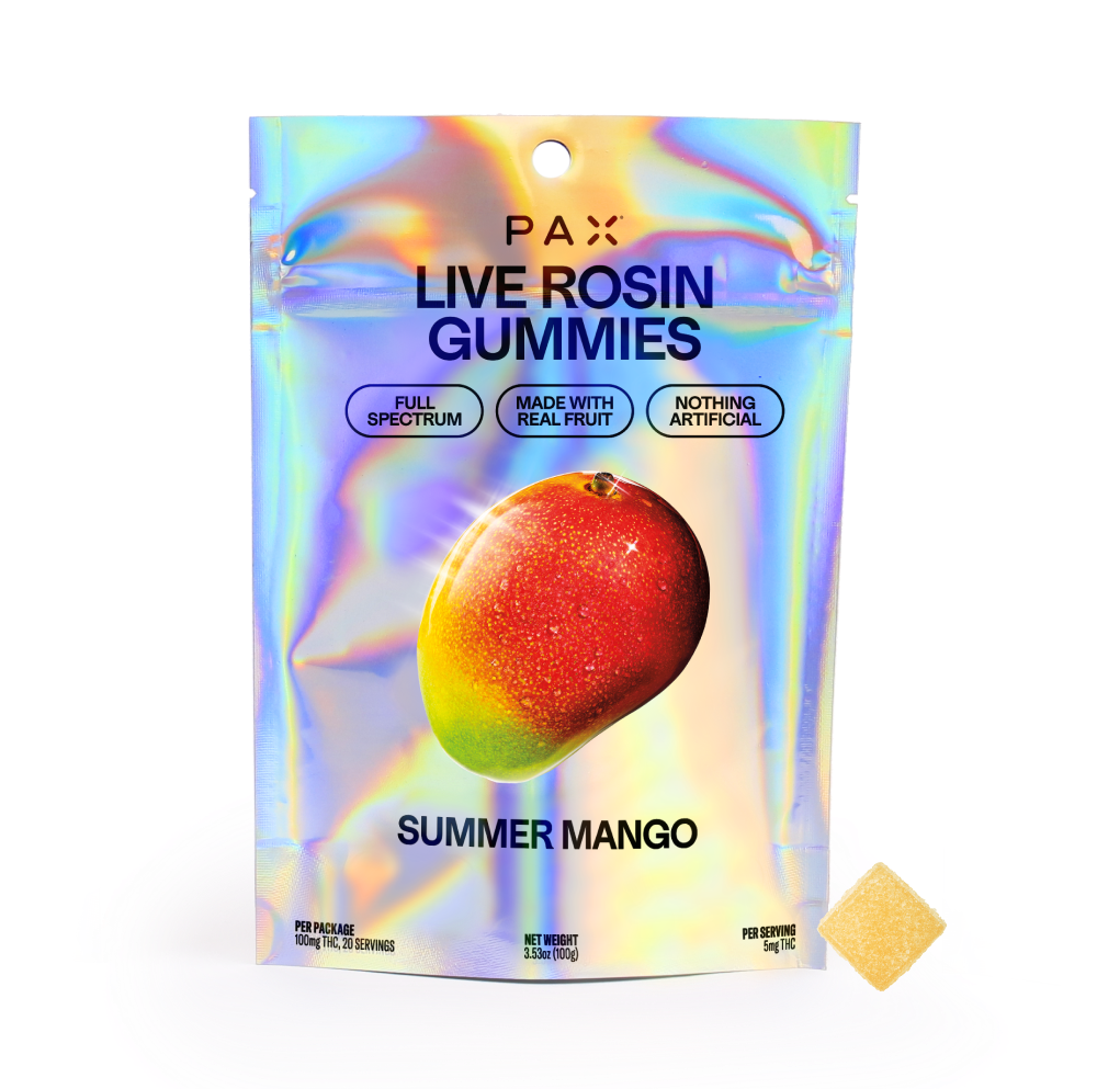 Photograph of product: PAX - Summer Mango Live Rosin Gummies