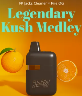 Photograph of product: Hello! Live Resin Disposable Vape 1g Legendary Kush Medley