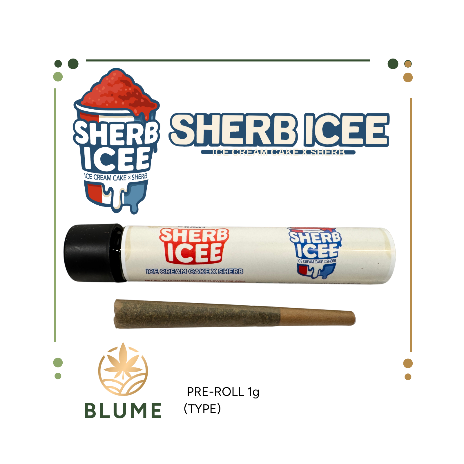 Photograph of product: BLUME SHERB ICEE PREROLL 1G