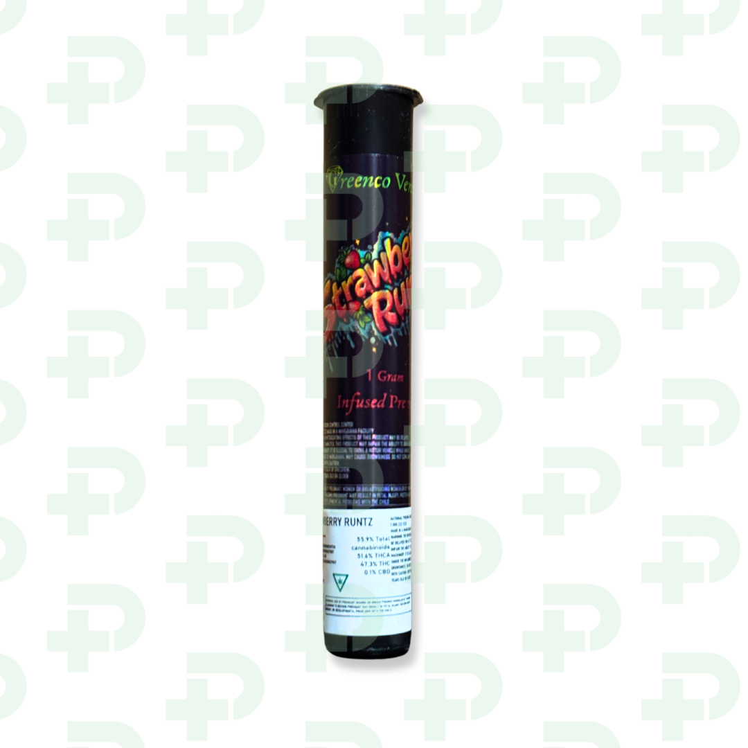 Photograph of Product: GreenCo Infused Preroll - Strawberry Runtz