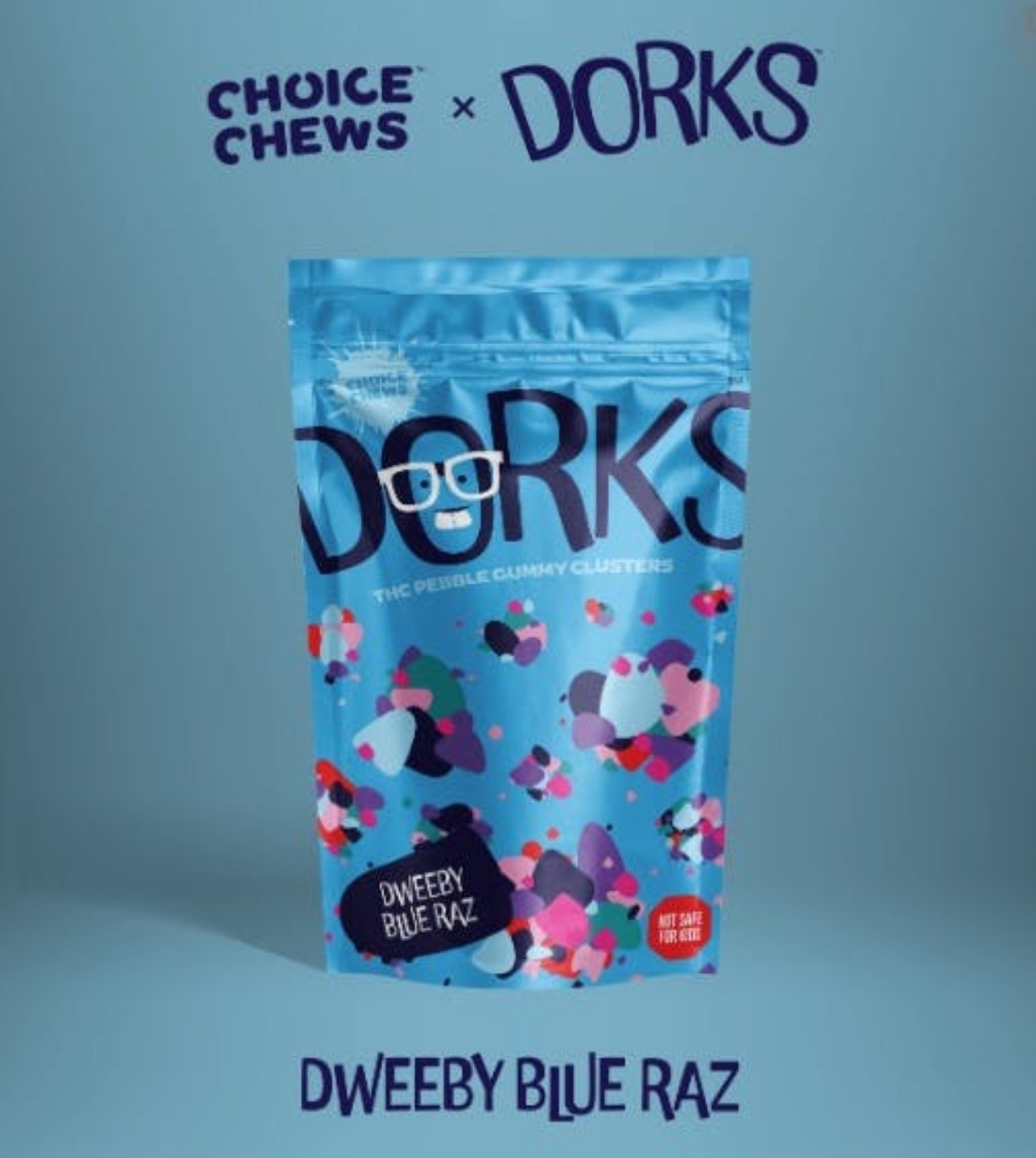 Photograph of product: Choice - Dweeby Blue Raz Oui'd Nerds Gummy 200mg | 3/$20