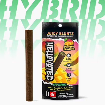 Photograph of product: Hellavated - 2.68G Infused - Mango Dragon Hybrid Blunt