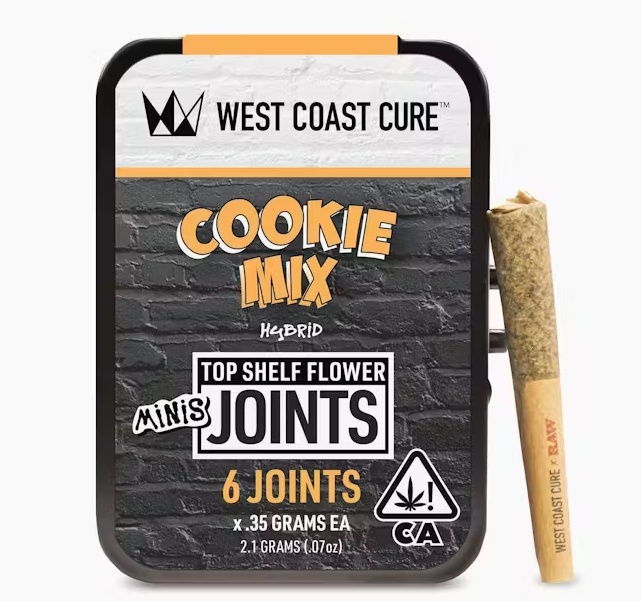Photograph of product: West Coast Cure Cookie Mix Preroll 6pk 2.1g