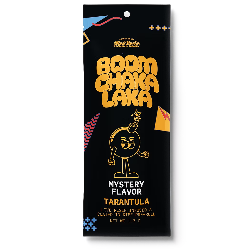 Photograph of product: Boom Chaka Laka Mystery Flavor Infused Tarantula Preroll Rec