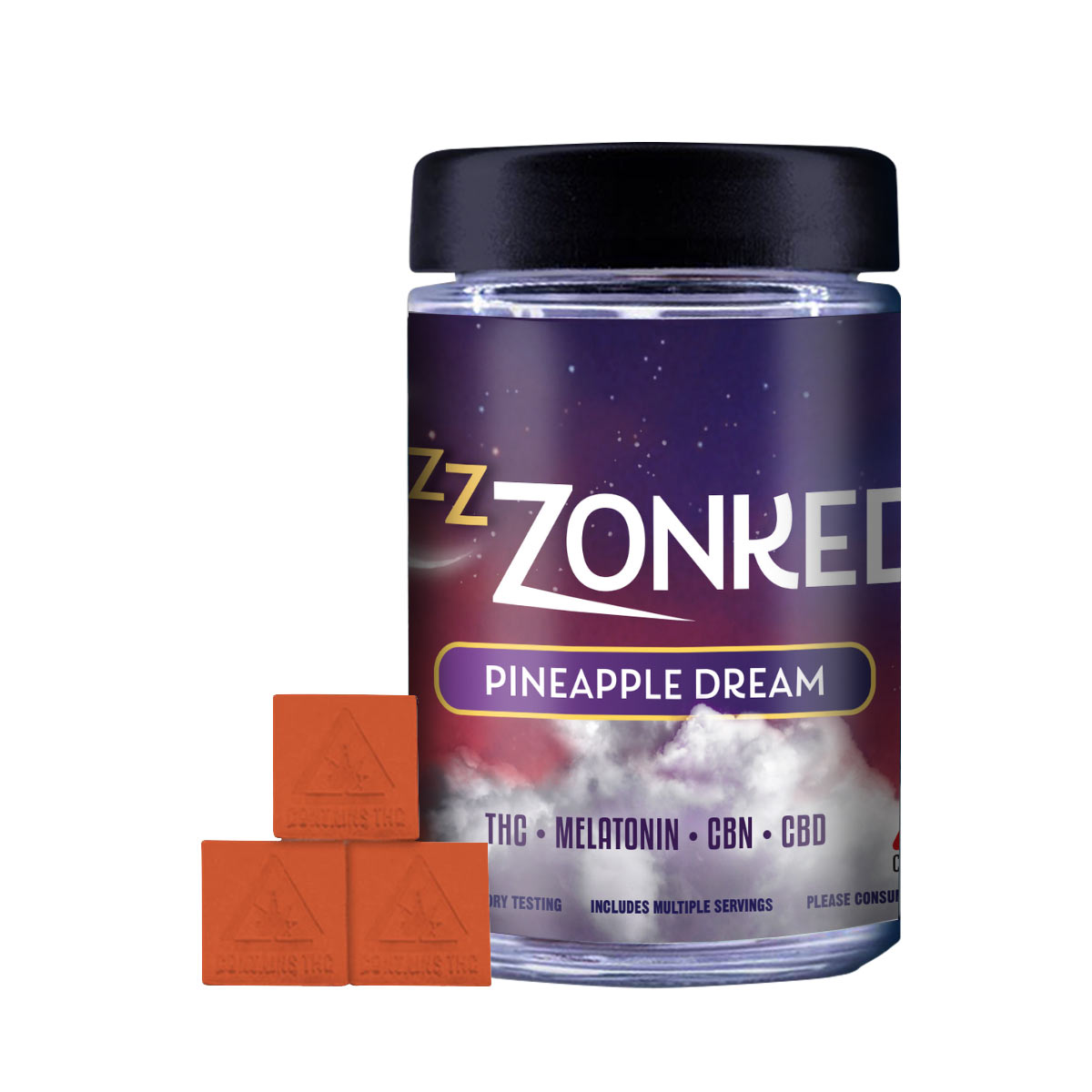 Photograph of product: Pineapple Dream Gummies - 100mg - AU Zzzonked