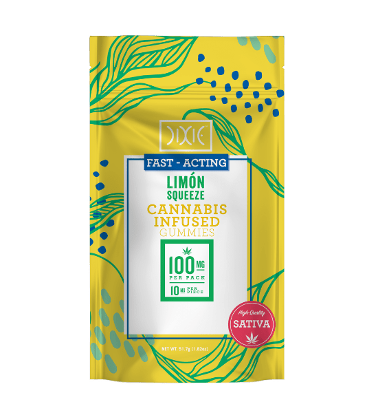 Photograph of product: Dixie Limon Squeeze Nano Gummies (200mg)
