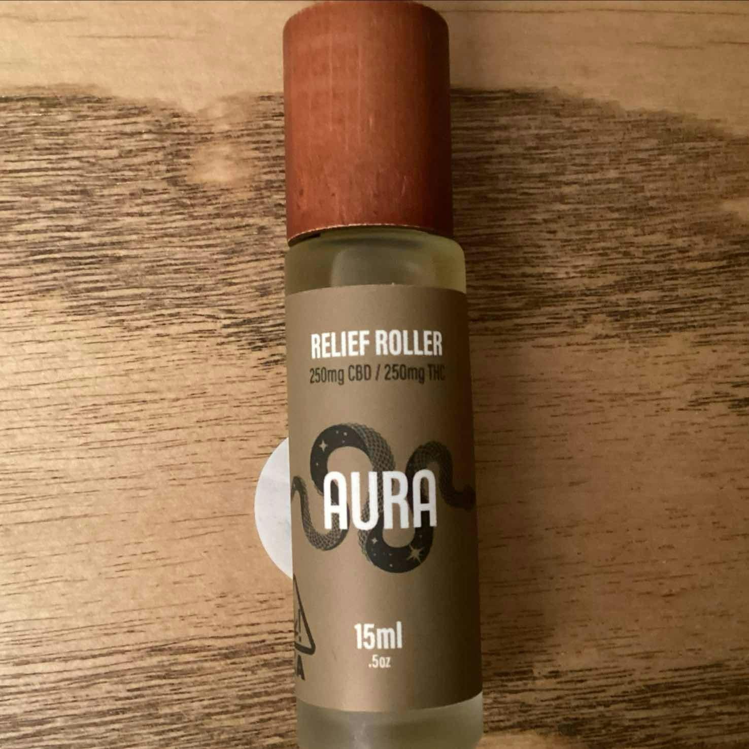 Photograph of product: Aura - 15ml Relief Roller 250mg CBD / 250mg TH-oui