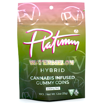 Photograph of product: PLATINUM | WATERMELON HYBRID GUMMIES | 200MG