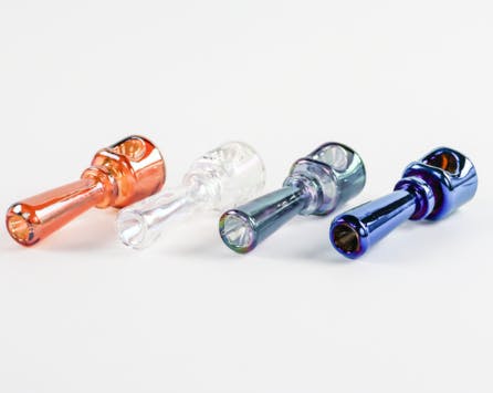 Photograph of product: 035- 4.5" SirEEL Iridized Stacked Geometric Hand Pipe - Retail