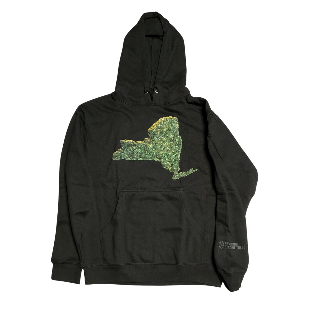 Photograph of product: Tree Shurts New York State of Trees Hoodie - Black (S)